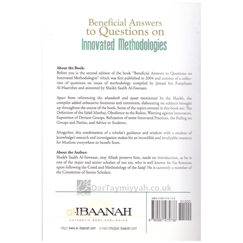 Beneficial Answers to Questions on Innovated Methodologies – Saleh al Fawzan 1